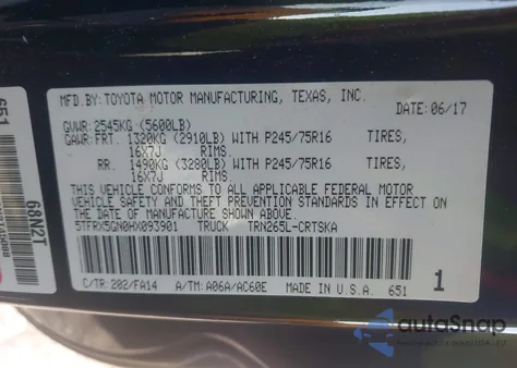 2017 Toyota Tacoma Sr z USA, uszkodzony, nr VIN 5TFRX5GN0HX093901